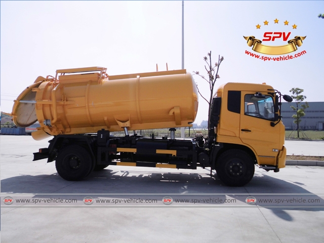 8,000 Litres Sewage Vacuum Suction Truck-side view
